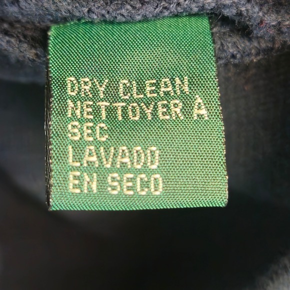 LAUREN RALPH LAUREN‎ Womens Petite Medium Blazer Cardigan Navy Gold Crest Jacket - Picture 6 of 9